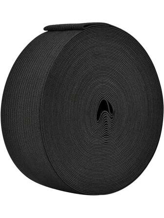 Black Elastic Spool Elastic Sewing Tape For Wigs Belts Underwear Shoes Sheets Clothing Crafts Handmade DIY Projects (3cm X  6 Yard, Black))