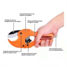 MOLOLAN Cortador De Tubo De Pvc, Hasta 42mm Cortatubo Tubo Hasta 1-5/8 Tijeras Para Tubos PPR. Fabricado en acero al manganeso de alta calidad, ofrece alta dureza, buena tenacidad y durabilidad. Ideal para uso doméstico, reparaciones y fontanería. - Naranja - Ver 3