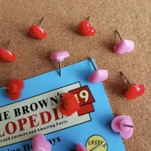100pcs Heart-Shaped Plastic Map Tacks For Girls DIY Cork Board - Love Pushpins 100pcs - View 6