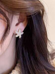 2 Pares de Pendientes con Estrella de Mar y Perla Simulada, Diseño Delicado y Único para Mujeres, Joyería Casual/de Viaje/de Playa para el Verano