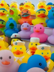 10/15/25/30 件可爱职业风格沐浴橡胶鸭玩具，适合收藏、生日礼物和夏日海滩或泳池乐趣、可爱橡胶鸭、游泳玩具、泳池派对、橡胶动物、泳池派对、有趣的橡胶鸭子、橡胶鸭子、鸭子、鸭子、鸭子、鸭子、橡胶鸭子、鸭子、橡胶鸭子 - 彩色 - 查看 1