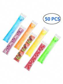 choxila 10/20/50/100pcs Ice Pop Molds, Crushed Ice, Yogurt Bars, DIY Popsicles, Ice Pop Bags With Self Sealing - Ice Film - View 8