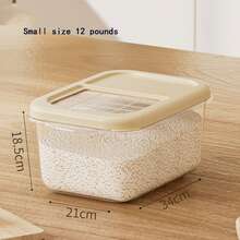 1 pieza Caja de almacenamiento de granos hermética a prueba de insectos y humedad para el hogar, contenedor para harina y arroz con tapa, almacenamiento, organizador de cocina, artículos de cocina, decoración de habitación, decoración del hogar. - Blanco - Ver 3