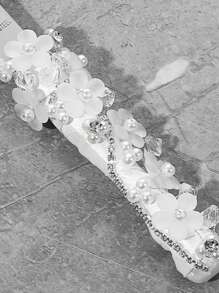 1套 2024新款塑料花刀和鏟子，鑲嵌鑽石，適用於婚禮裝飾 - 銀色 - 查看 2