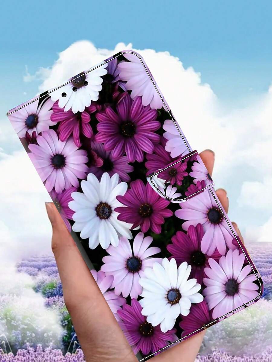 GLANDOTU Ốp điện thoại kiêm ví đựng thẻ bằng da PU in họa tiết hoa, có ngăn đựng thẻ và khóa nam châm, phù hợp với nhiều thương hiệu và mẫu điện thoại khác nhau. Chống nước, chống sốc, chống rơi vỡ và chống trầy xước. - Nhiều màu - Xem 1