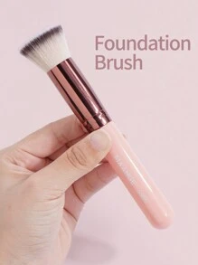 MAANGE 2入組化妝刷套裝，包括大平頭粉底刷+扁平頭圓管粉底刷，柔軟纖維的化妝工具，方便攜帶，適用於旅行 - 粉色 - 查看 7