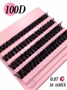 Miss Wink 100D False Eyelashes, 8-16mm Mixed Length, 0.07mm C/D Curl, 72/126/180 Clusters, 4/7/10 Rows, Waterproof, Lightweight, 3D Effect, Suitable For Daily Makeup From Natural To Dramatic, Convenient To Carry, Suitable For Daily Use Or Special Occasions - Black - View 10