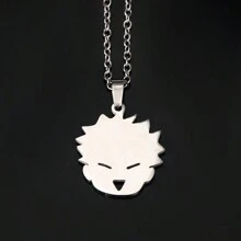 1pc  Gojo Silver Cartoon Creative Stainless Steel Chain Cute Infinite Void Necklace Pendant Halloween