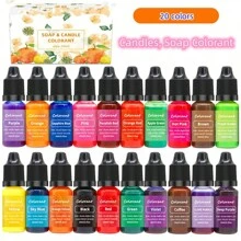 20 Colors 10ml Highly Concentrated Aromatherapy Candle Liquid Dye For DIY Handmade Soap Coloring