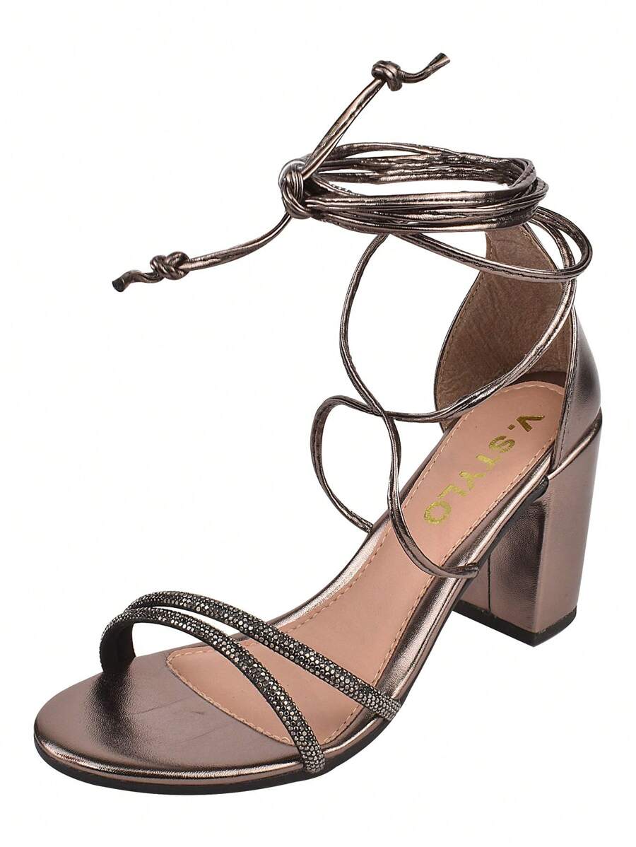 Women Heeled Sandals - 深灰色 - 查看 1