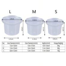 100 Pcs S/M/L Disposable Tattoo Ink Cups Plastic Pigment Transparent Containers, Tattoo Supplies