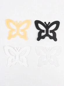 4pcs/Set Butterfly Shaped Bra Strap Clips In 4 Colors, Anti-Slip Buckles For Cross Back Straps & Invisible Bras, Undergarment Accessories For Women - Multicolor - View 5