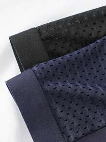 4PCS Men's Underwear Comfortable Breathable Men's Summer Cool Boxer Briefs Men's Half Mesh Solid Color Underwear