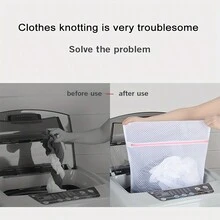 1pc Large Capacity Laundry Bag, Prevents Deformation, Home Use Underwear Washing Bag, Keeps Clothing In Shape In Washing Machine - White - View 3