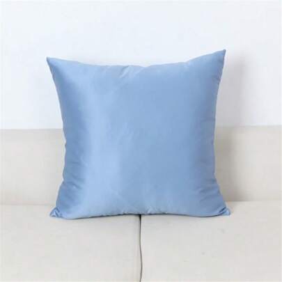 1pc Solid Color Satin Faux Silk Decorative Square Pillow Cover Polyester Suitable For Living Room Home Decor, 16 X 16, 18 X 18, 20 X 20, 24 X 24 Inch, Zipper Closure, Machine Washable, No Pillow Insert