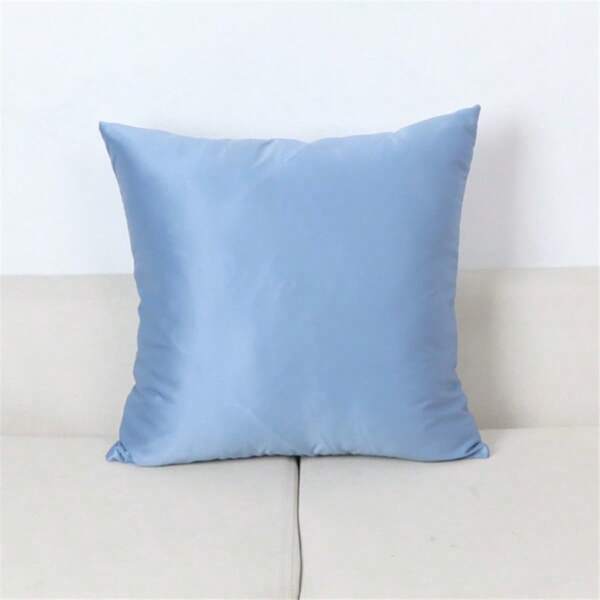 1pc Solid Color Satin Faux Silk Decorative Square Pillow Cover Polyester Suitable For Living Room Home Decor, 16 X 16, 18 X 18, 20 X 20, 24 X 24 Inch, Zipper Closure, Machine Washable, No Pillow Insert