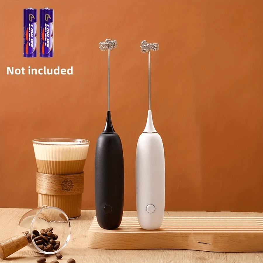 1pc Mini Electric Coffee Blender, Electric Blender Small Milk Frother, Small Milk Foaming Machine, Household Baking Coffee Mixer, Perfect For Making Milk Shakes, Coffee, Coffee Tools, Baking Accessories - White - View 1