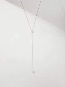 1件S925纯银Y形钻石项链，女士生日礼物首饰 - 銀色 - 查看 4