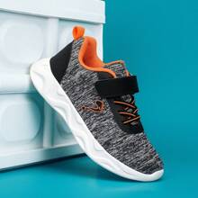 1 par de zapatillas deportivas de malla para niños cómodas y casuales de corte bajo, ligeras y transpirables - Gris - Ver 3