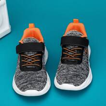 1 par de zapatillas deportivas de malla para niños cómodas y casuales de corte bajo, ligeras y transpirables - Gris - Ver 4