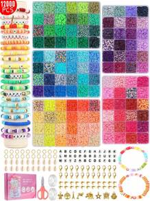Juego De Cuentas De Arcilla Polimérica De 2400pcs/4800pcs/7200pcs/9600pcs/12000pcs/15600pcs, Cuentas De Disco Plano Redondo Heishi Con Cuentas Separadoras De Arcilla Para Hacer Pulseras, Cuentas De Piedra Negra Para Hacer Joyas, Ideal Para Regalos De Cumpleaños, Acción De Gracias, Navidad Y Año Nuevo