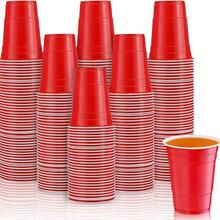 16oz 2-Color Ping Pong Ball Beer Pong Set, Reusable Red & White Cups For Hawaiian Party - Red - View 9