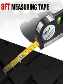 Nivel láser negro, láser de línea cruzada multipropósito con cinta métrica de 8 pies ajustada para línea estándar y métrica, adecuada para colgar trípode de metal. ¡Use este nivel láser multipropósito para medir sus proyectos con precisión! Un conjunto de regla de nivel láser - Multicolor - Ver 12