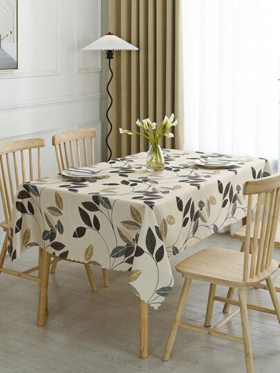 1pcRectangular Tablecloth, Elegant And Fashionable Printed Tablecloth, Waterproof And Stain Resistant, Washable Polyester Tablecloth, Suitable For Dining Tables, Bars, Coffee Tables, Outdoor Picnic Tablecloth, Party Decoration Tablecloth