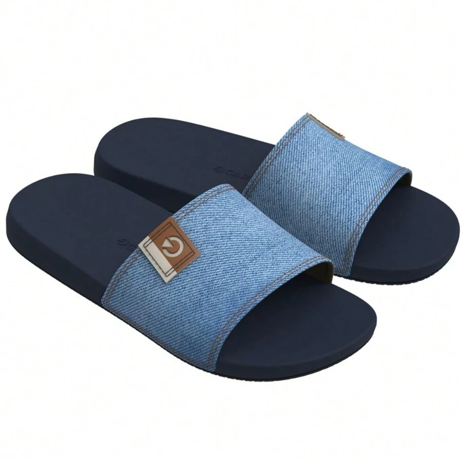 Men Flip Flops & Slides - Xanh-Xanh - Xem 1