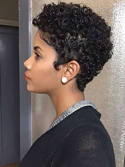 3-Zoll-kurze gewellte synthetische Haar Perücke mit Pixie-Schnitt, gewellte Perücke mit Schichten und Pony für Frauen für einen natürlichen Look