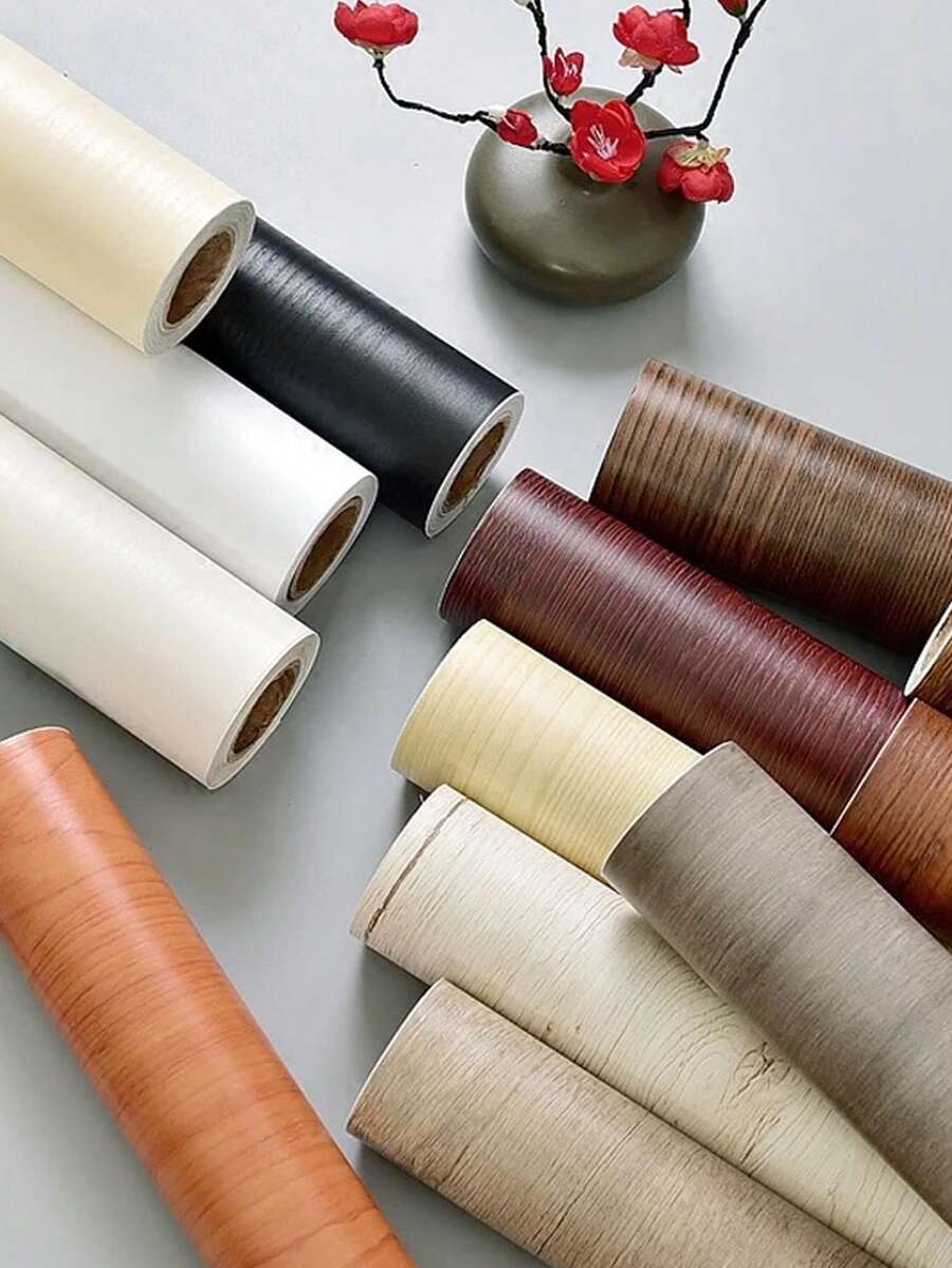 Samoprzylepna tapeta na 1 rolkę, samoprzylepny papier przylepny pogrubiony słojami drewna, odklejana i przyklejana, wodoodporna, zdejmowana tapeta do salonu, kuchni, sypialni, sypialni, tapeta do renowacji mebli - Wielokolorowe - Zobacz 1