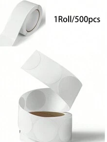 500入組白色圓點DIY禮品裝飾白色貼紙，圓形封條標籤自粘貼紙，手工藝品裝飾包裝貼紙可以撰寫辦公室、學生課堂和其他場景用途 - 白色 - 查看 1