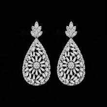 Thiết Kế Mới 4 Bộ Trang Sức Nữ Cưới Đính Hôn Đính Đá Cubic Zirconia Nữ Vòng Cổ Đẹp Lãng Mạn Nhẫn - trắng - Xem 3