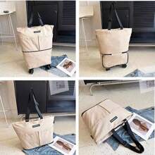 Supermarket Shopping Bag Folding Portable Large Capacity Universal Wheel Travel Bag Carrying Bag Boarding Luggage Bag Buying Vegetable Bag Bag For School School Accessories School Stuff