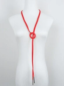 MARLIWOO 1pc Simple Handmade Long Bohemian Style  Jewelry Pendant Necklace - Black - View 3