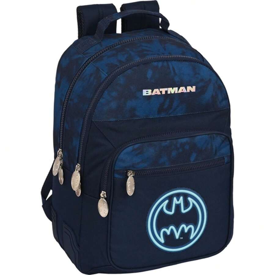DC Comics MOCHILA DOBLE ADAPTABLE CARRO BATMAN "LEGENDARY" - Mochila Licencia Oficial Personajes Favoritos Duradera y Resistente - Diseño Colorido y Atractivo -Licencia Oficial Personajes Favoritos Espaciosa y Funcional - Mochila Ideal para Niños y Niñas