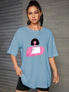 Women Blouses - 淺藍色 - 查看 6