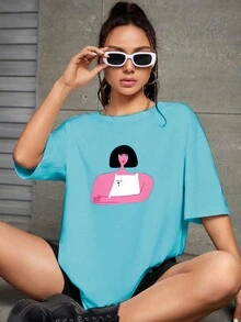 Women Blouses - 淺藍色 - 查看 1