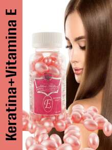 Capsulas Tratamiento Capilar Restaurador Vitamina E Con Keratina 60 capsulas - Rosa - Ver 2