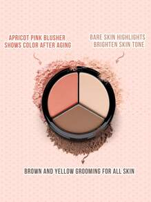 Misslyn 塑形女王修容盘，粉质细腻易晕染，面部轮廓彩妆套装，适合浅至中等肤色，包含高光、修容和腮红，三合一彩妆盘，纯素，无动物实验 - Shaping Queen - 查看 6