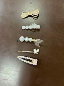 Kit 5 pecas Clip Enfeites Feminina para Cabelos Presilhsa Luxuosa