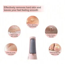Set de 11 piezas: Incluye 1 pulidora de pies eléctrica, 5 rodillos gruesos y 5 rodillos finos. Removedor eléctrico recargable de callosidades para una experiencia de pedicura de spa en casa, elimina la piel seca para tener pies talla grande suaves. (Debido a diferentes lotes de producción, el empaque del producto se envía al azar, lo que no afecta el uso del producto)