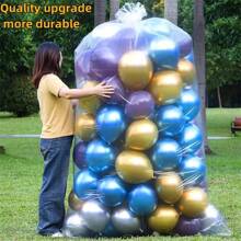 1入組可重複使用的塑膠氣球袋，59x47英寸氣球套，適用於派對、生日、情人節、母親節和任何節日裝飾，亦可作行李收納袋 - 無色 - 查看 1