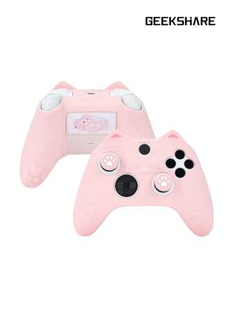 GeekShare 4pcs Cat Paw Design Silicone Game Controller Grip Cover Set, With 2 Thumb Grip Caps And 1 Sticker