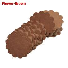 100 Piezas/pack Etiquetas De Ropa Con Forma De Corazón/redondas/florales, Colores Marrón/blanco/negro Opcionales, Se Utiliza Para Ropa, Cocina, Horneado, Etiqueta En Blanco