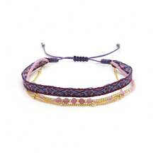 Colombia Style Woven Multi-Layered Bracelet, Minimalist Design With Beads, For Women, Spring & Summer