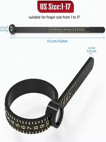 1pc Adjustable Ring Sizer With Magnifying Glass & Tape Measure, US, UK, EU Ring Sizes