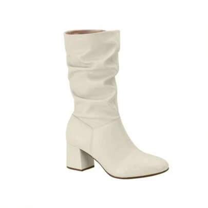  Bota Feminina Beira Rio Cano Medio Salto Grosso Original 9076102