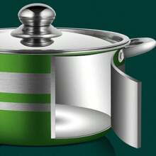 4 Piezas Set de Ollas y Cacerolas de Acero Inoxidable 304 Multicolor - Tamaños 20/22/24/26 cm, Grosor 0.5 mm, Tapas de Vidrio Incluidas y Garantía de Devolución Gratuita por Calidad. Ideal para Preparar Comidas Festivas Navideñas como Pavo Relleno, Ensaladas de Nochebuena o Postres Tradicionales, Adaptándose a Cocinas de Hogar, Apartamentos o Espacios Pequeños. Durante las Fiestas Navideñas, Se Convierte en el Complemento Esencial para Organizar tu Cocina Mientras Recibes Invitados - Multicolor - Ver 4