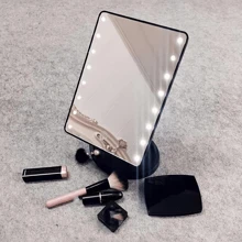 Espelho de Maquiagem LED Quadrado, Espelho de Vaidade Multiluzes para Maquiagem com Iluminação Complementar para Beleza, Portátil